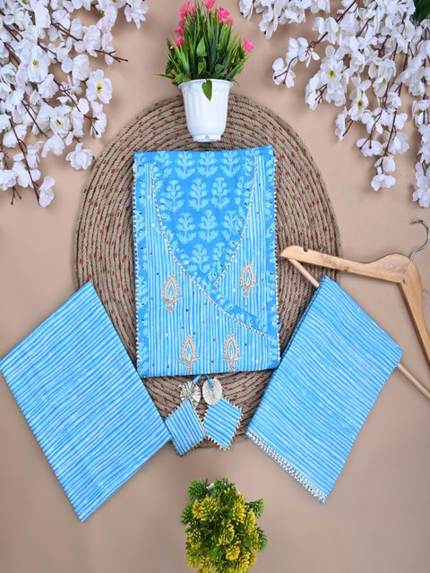 FrionKandy Printed Pure Cotton Unstitched Dress Material