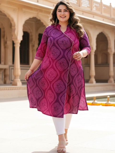 KALINI Women Bandhani Printed Indie Prints Kurta - Image 5
