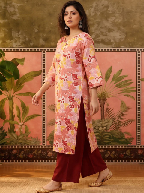 Sangria Women Floral Printed Indie Prints Kurta - Image 2