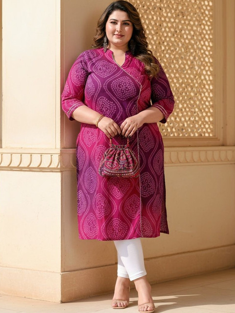 KALINI Women Bandhani Printed Indie Prints Kurta - Image 7