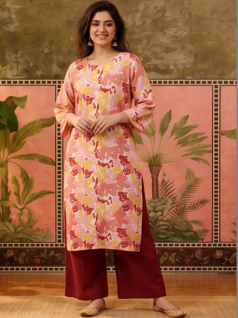 Sangria Women Floral Printed Indie Prints Kurta