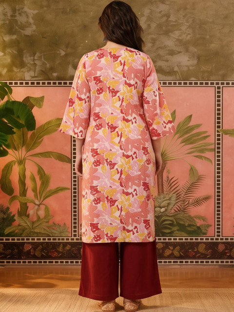 Sangria Women Floral Printed Indie Prints Kurta - Image 3