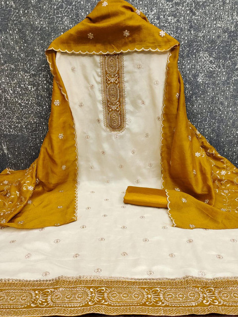 F 13 STUDIO Embroidered Unstitched Dress Material - Image 2