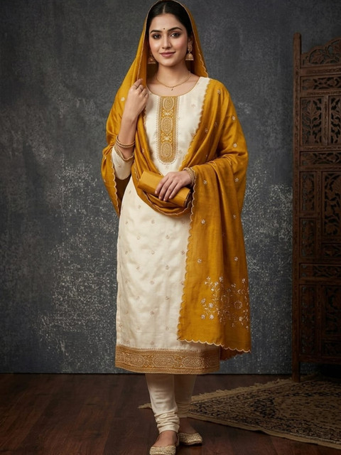 F 13 STUDIO Embroidered Unstitched Dress Material