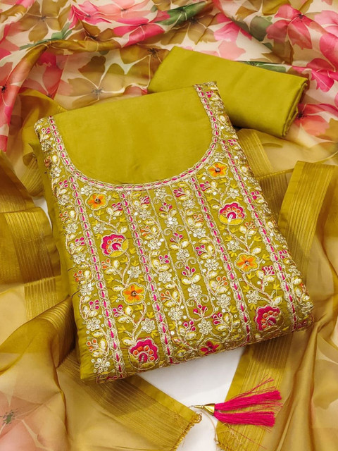 Rangtulika Ethnics Embroidered Unstitched Dress Material