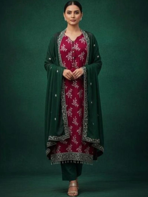 TRYSTON Embroidered Unstitched Dress Material