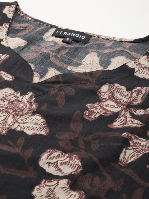 FERANOID Women Floral Printed Floral Kurta - Image 2