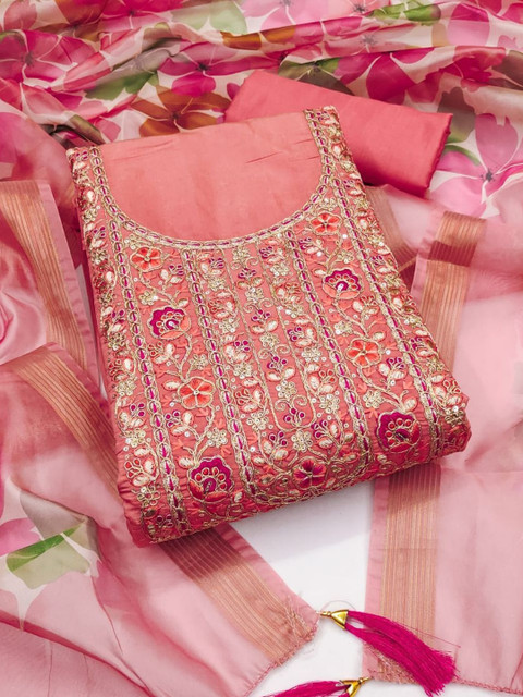 Rangtulika Ethnics Embroidered Unstitched Dress Material