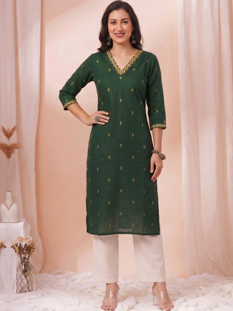 KAMI KUBI Women Ethnic Motifs Embroidered Thread Work Indie Prints Kurta