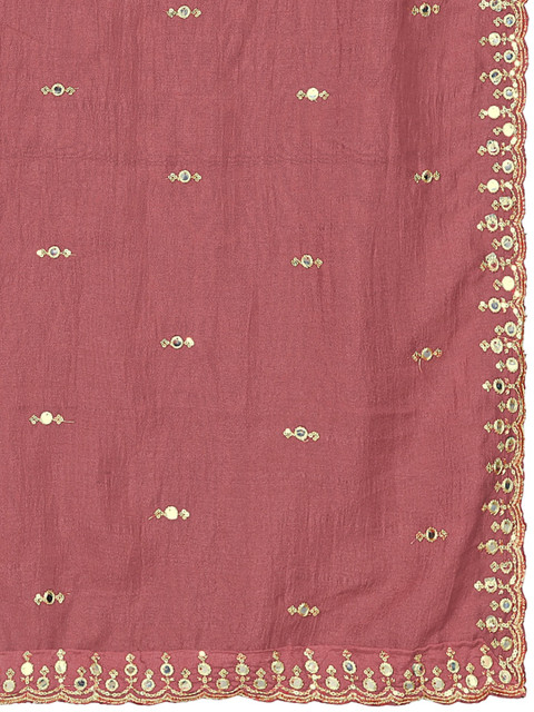 KALINI Embroidered Art Silk Dupatta With Mirror Work - Image 4