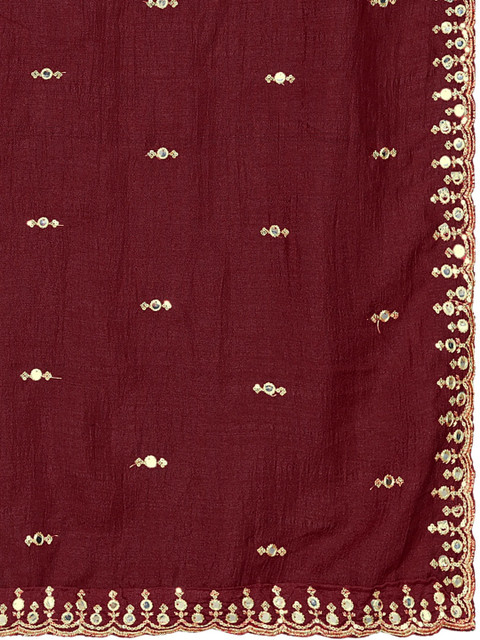 KALINI Embroidered Art Silk Dupatta with Sequinned - Image 4
