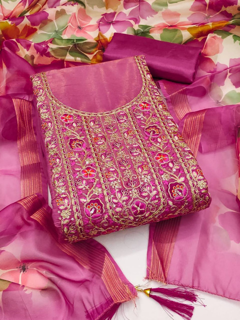 Rangtulika Ethnics Embroidered Unstitched Dress Material