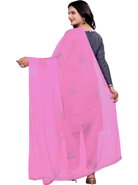 KALINI Embroidered Bandhani Dupatta with Mukaish - Image 5