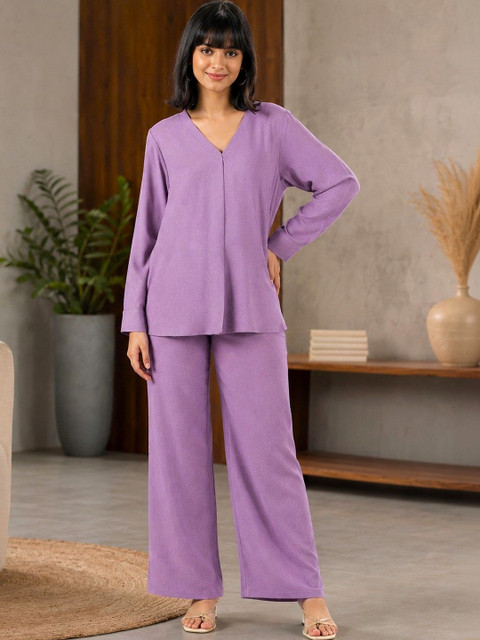 SZN Linen Solid Top with Trousers