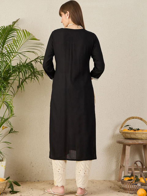 Indo Era Women Ethnic Motifs Embroidered Thread Work Kurta - Image 4