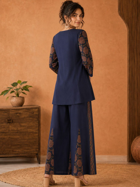 SZN Cotton Printed Tunic with Palazzos - Image 2
