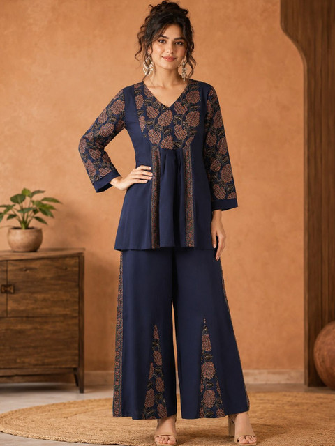 SZN Cotton Printed Tunic with Palazzos