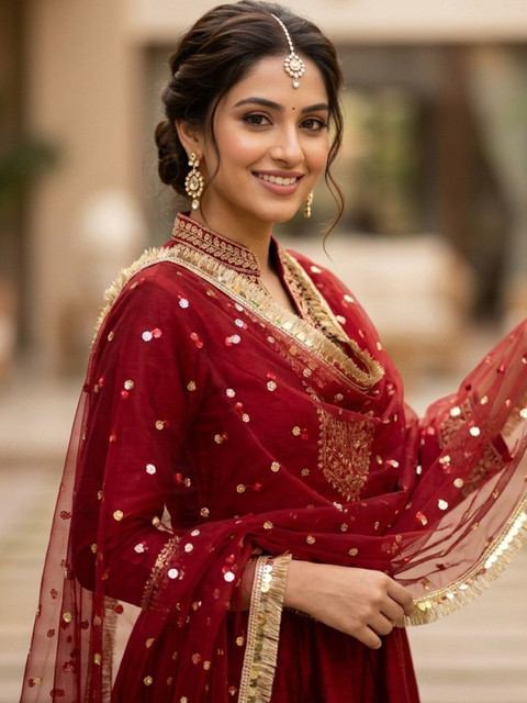 Navti Creations Embroidered Sequinned Dupatta - Image 4