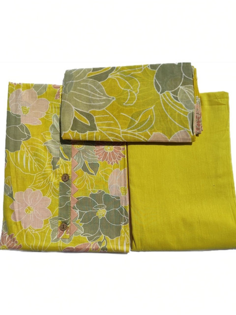 FAB JUNCTION Printed Pure Cotton Unstitched Dress Material - Image 3