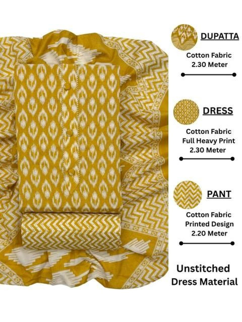 CLEMIRA Floral Printed Gotta Patti Unstitched Dress Material - Image 2