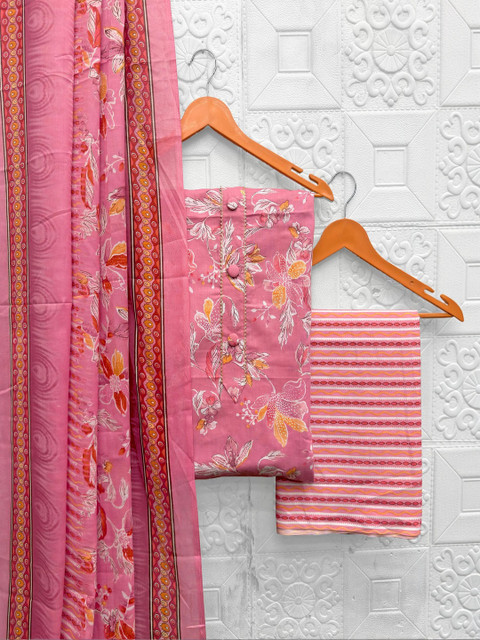 CLEMIRA Printed Pure Cotton Unstitched Dress Material - Image 4