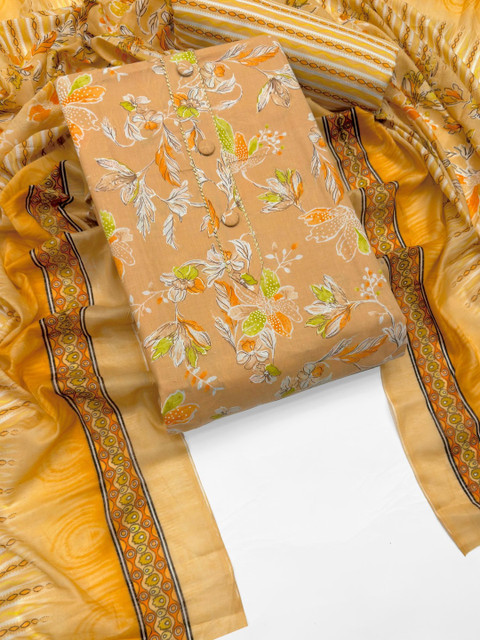 CLEMIRA Printed Pure Cotton Unstitched Dress Material