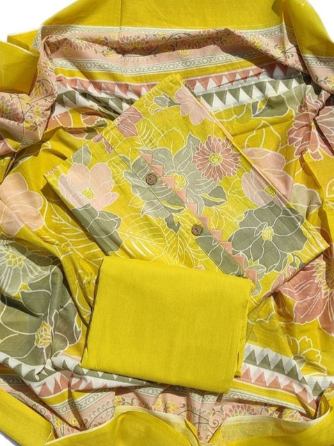 FAB JUNCTION Printed Pure Cotton Unstitched Dress Material