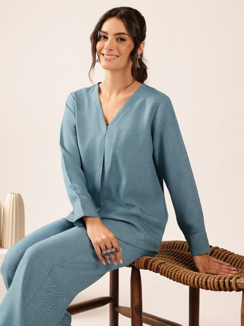 Vbuyz Linen Solid Top with Trousers - Image 7