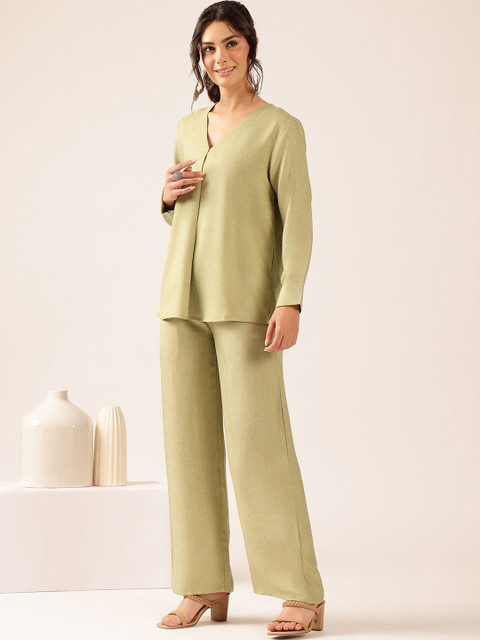 Vbuyz Linen Solid Top with Palazzos - Image 3