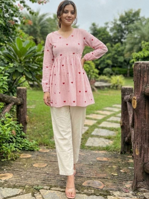 ODETTE Romantic Florals Printed Tunic with Trousers