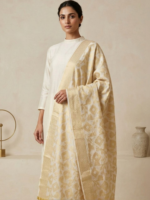 Dupatta Bazaar Ethnic Motifs Woven Design Dupatta with Zari - Image 2