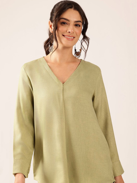 Vbuyz Linen Solid Top with Palazzos - Image 5