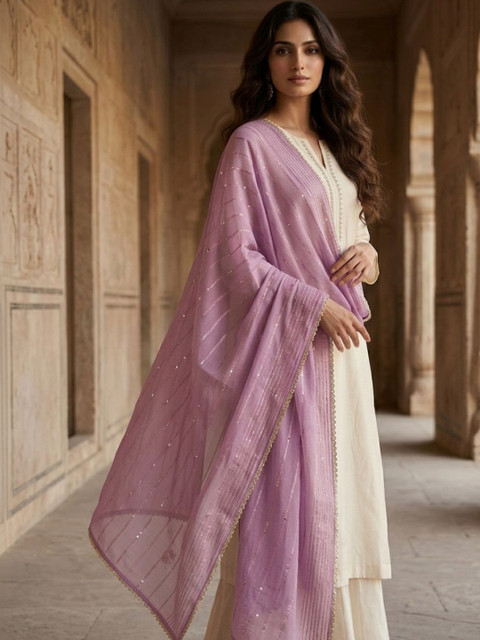 Dupatta Bazaar Woven Design Dupatta with Sequinned