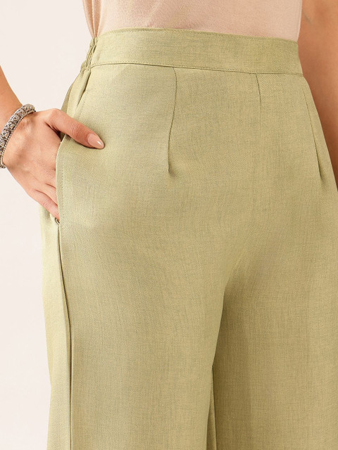 Vbuyz Linen Solid Top with Palazzos - Image 4