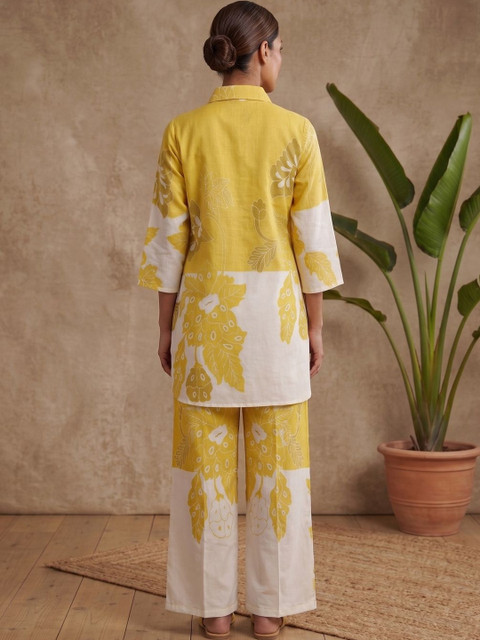 MASSTANI BY INDDUS Floral Linen Printed Tunic with Palazzos - Image 4