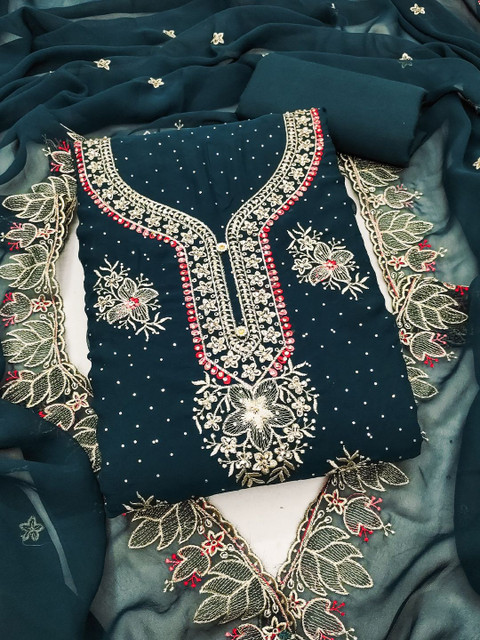 Nayanthara Trends Embroidered Unstitched Dress Material - Image 4