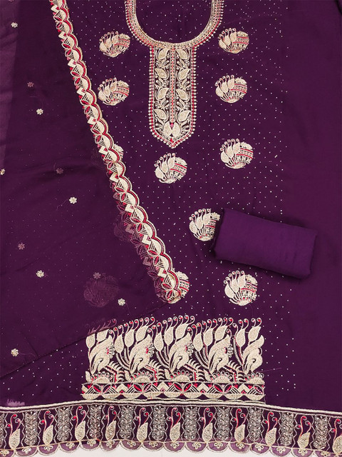 Nayanthara Trends Embroidered Unstitched Dress Material - Image 4