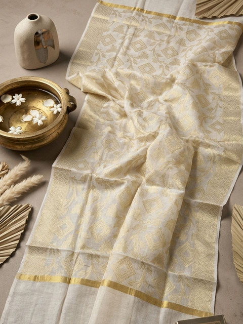 Dupatta Bazaar Ethnic Motifs Woven Design Dupatta with Zari - Image 4
