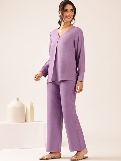 Vbuyz Linen Solid Top with Trousers - Image 3