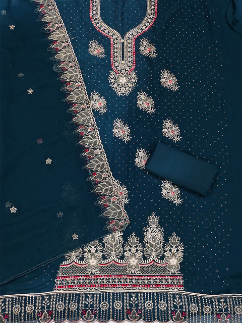 Nayanthara Trends Embroidered Unstitched Dress Material - Image 3
