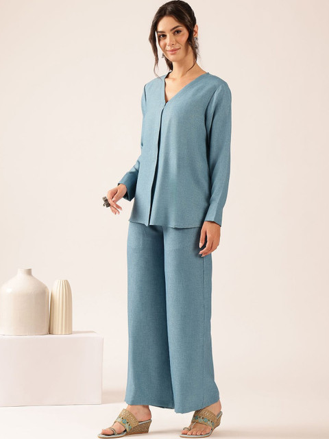 Vbuyz Linen Solid Top with Trousers - Image 3