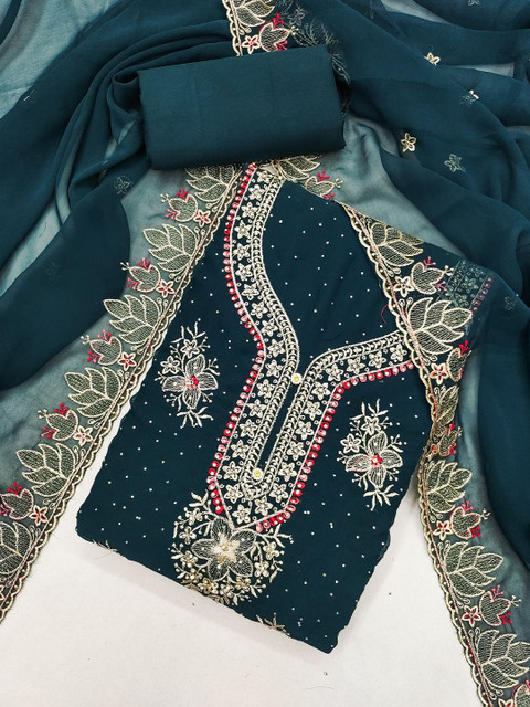 Nayanthara Trends Embroidered Unstitched Dress Material - Image 2
