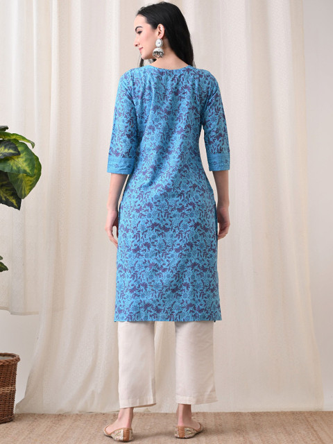 Anouk X fwd Women Floral Printed Indie Prints Kurta - Image 4
