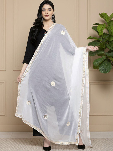 KALINI Women Chiffon Dupatta with Gotta Patti Work