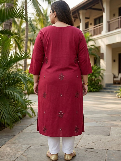 Sztori Women Embroidered Thread Work Kurta - Image 2