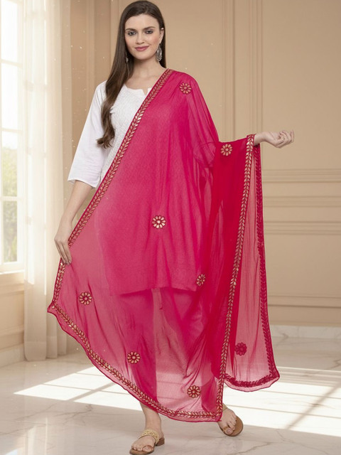 KALINI Women Chiffon Dupatta with Gotta Patti Work