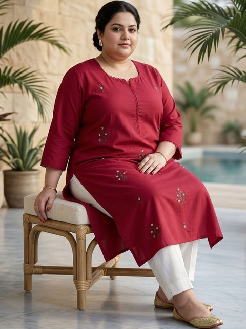 Swasti Women Ethnic Motifs Embroidered Thread Work Kurta - Image 4