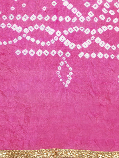 KALINI Bandhani Tie & Dye Gotta Patti Silk Blend Dupatta - Image 4