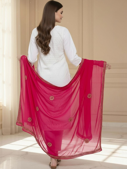 KALINI Women Chiffon Dupatta with Gotta Patti Work - Image 3