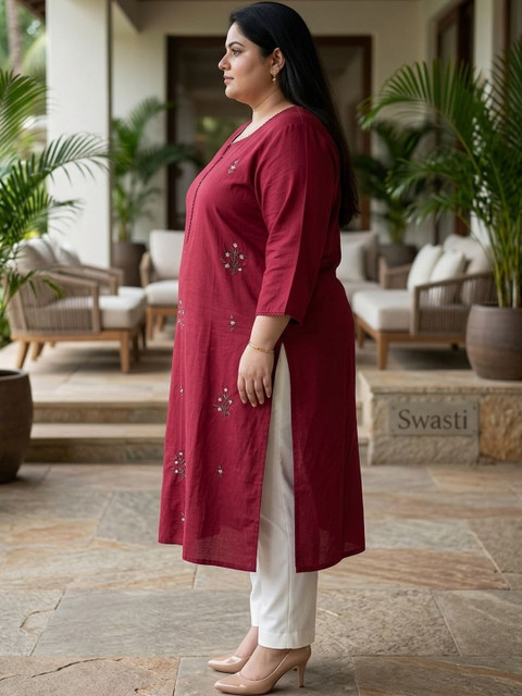 Sztori Women Embroidered Thread Work Kurta - Image 3